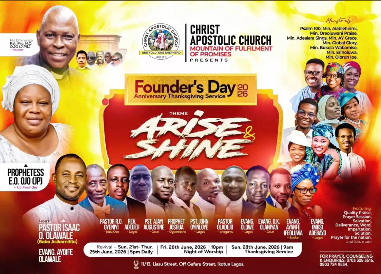 ARISE & SHINE — Founder's Day 2026 flyer